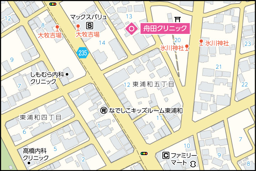 舟田クリニックの地図