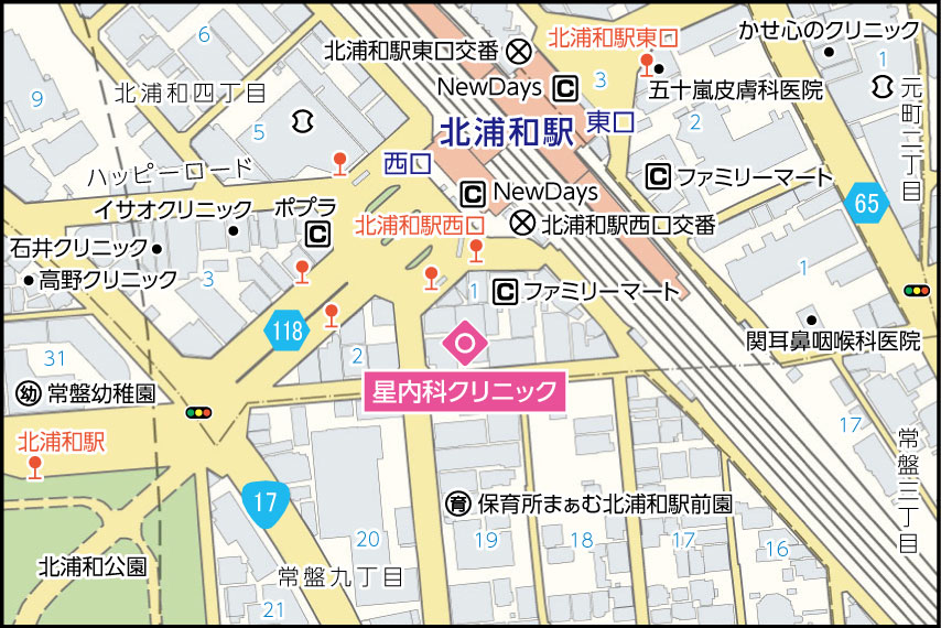 星内科クリニックの地図