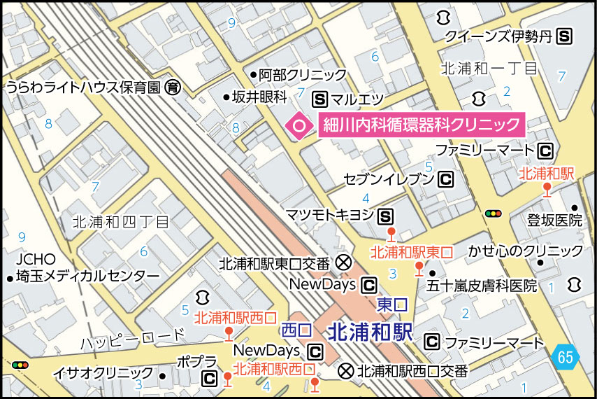 細川内科循環器科クリニックの地図