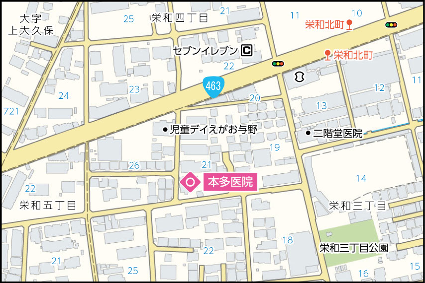 本多医院の地図