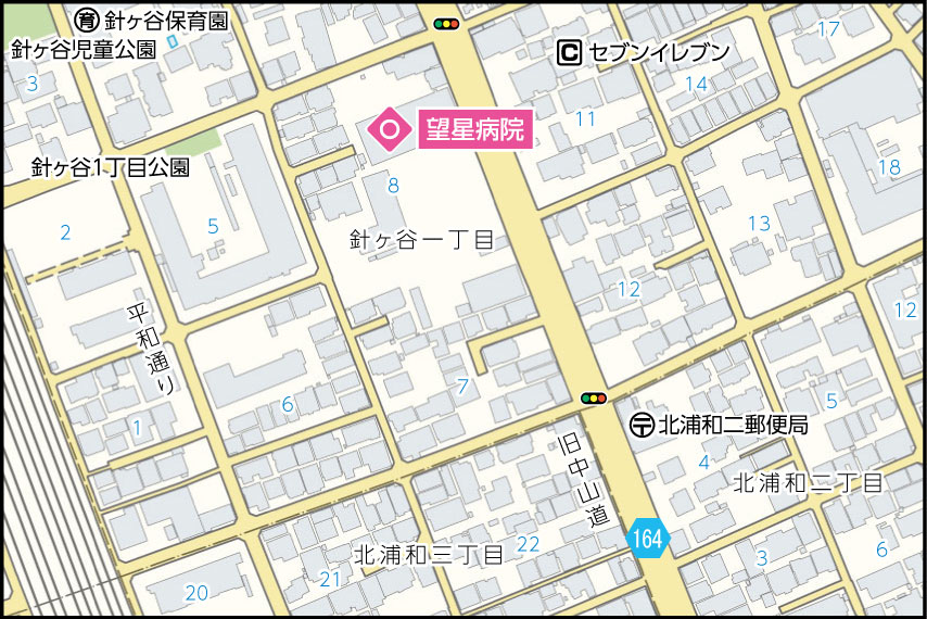 望星病院の地図