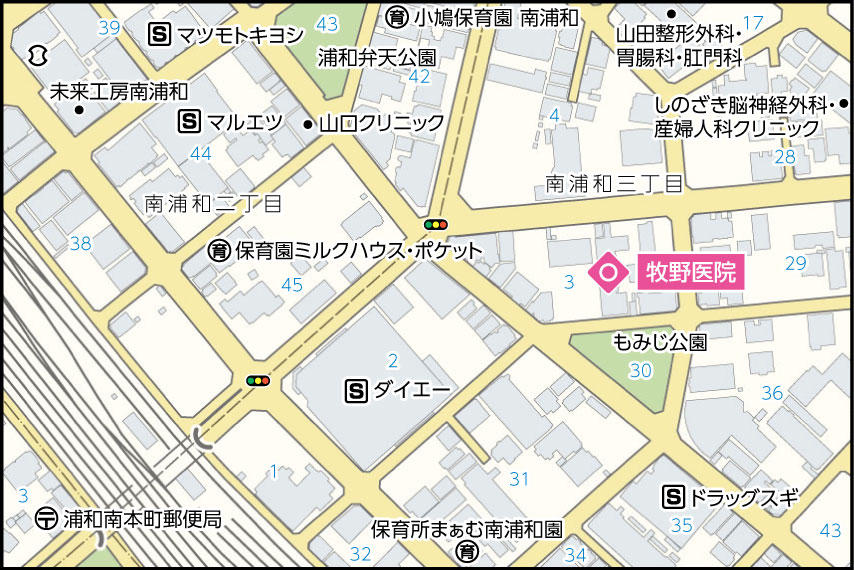 牧野医院の地図