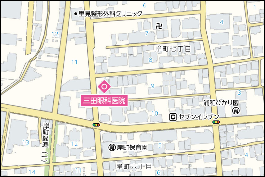 三田眼科医院の地図
