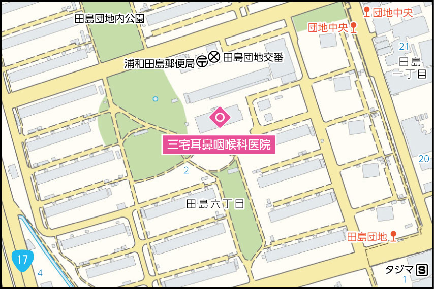 三宅耳鼻咽喉科医院の地図