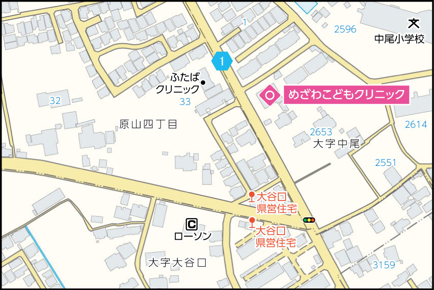 めざわこどもクリニックの地図