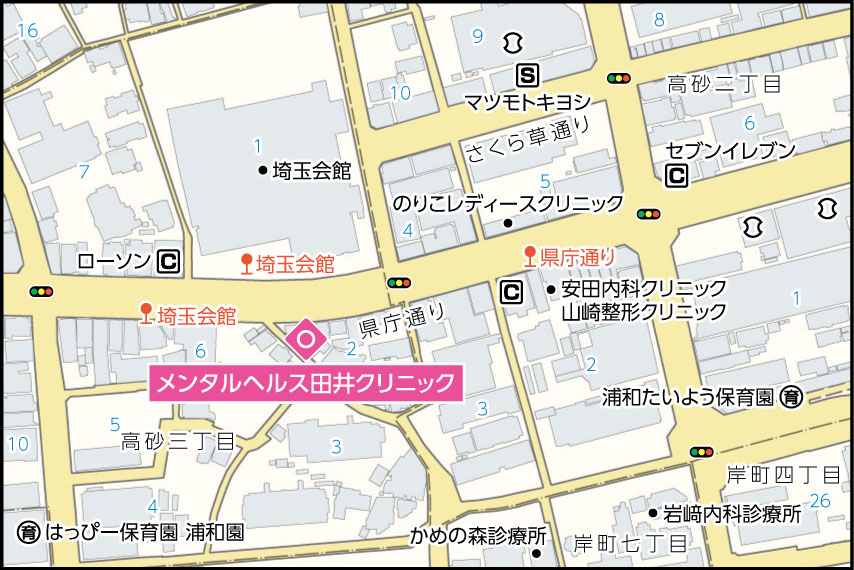 メンタルヘルス田井クリニックの地図