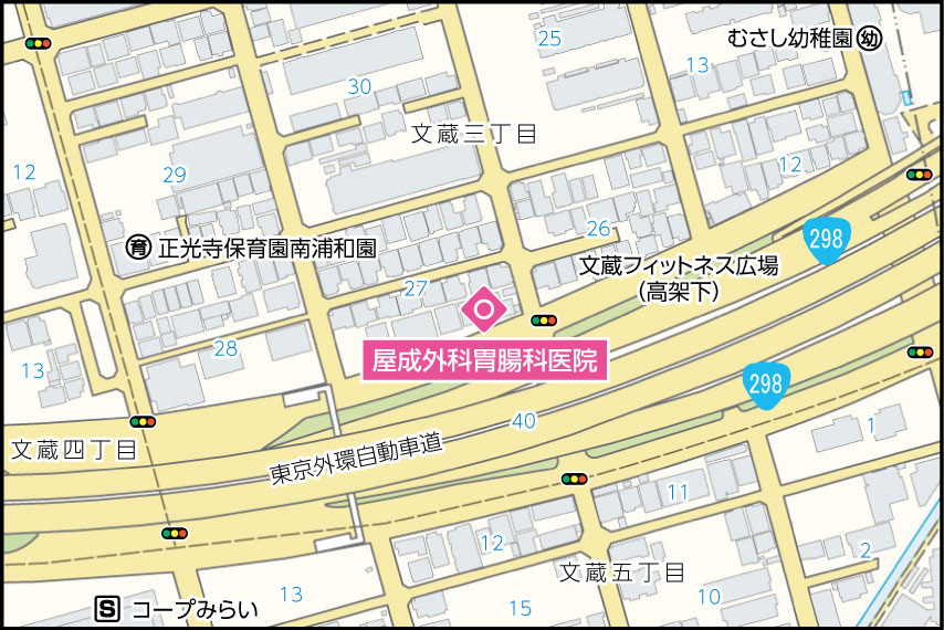 屋成外科胃腸科医院の地図