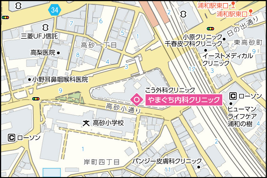 やまぐち内科クリニックの地図