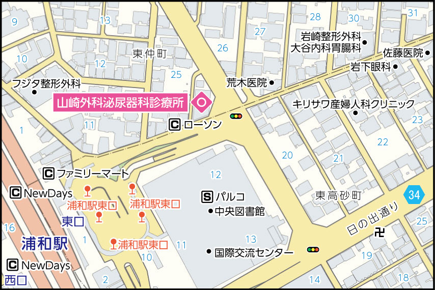山崎外科泌尿器科診療所の地図