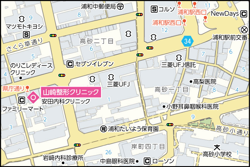 山崎整形クリニックの地図