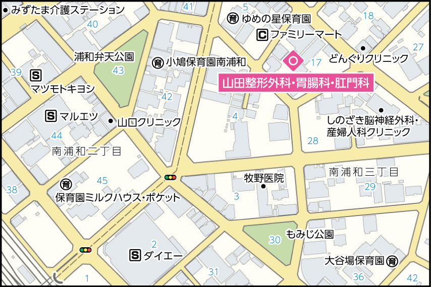山田整形外科・胃腸科・肛門科の地図