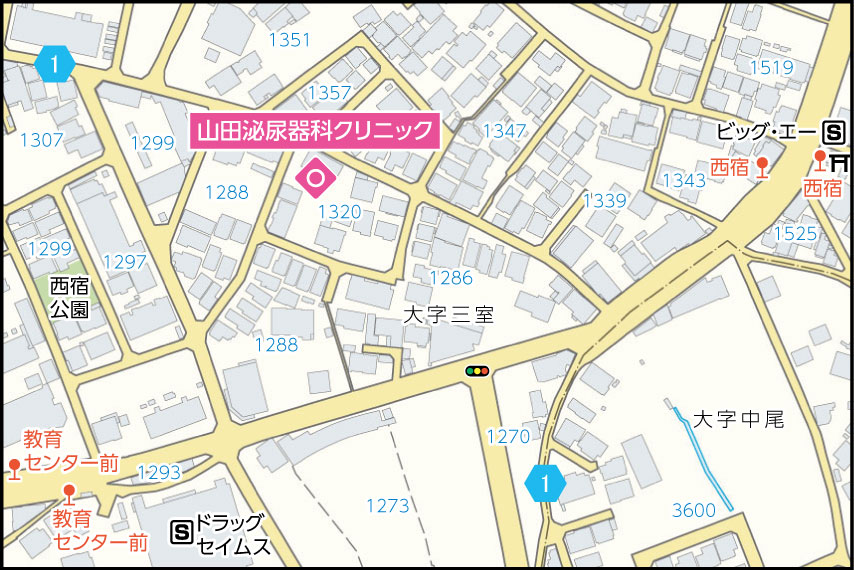 山田泌尿器科クリニックの地図