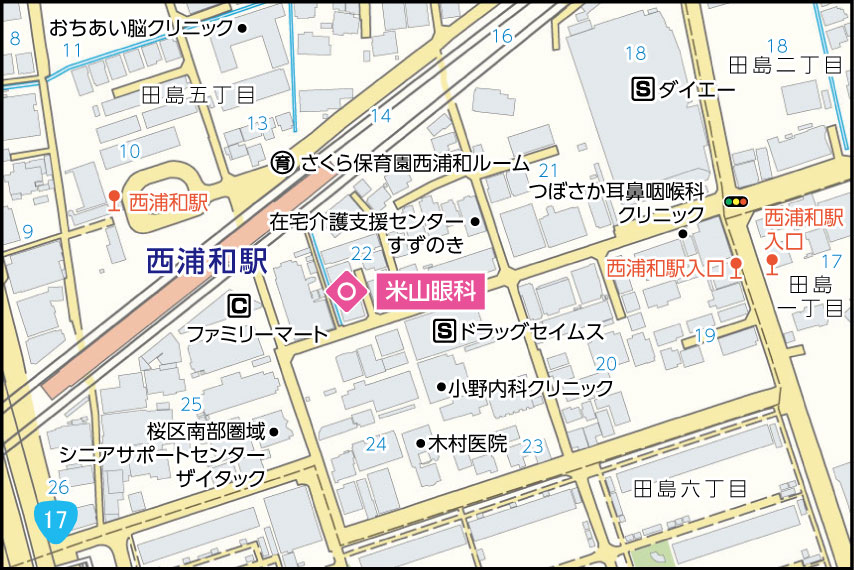 米山眼科の地図