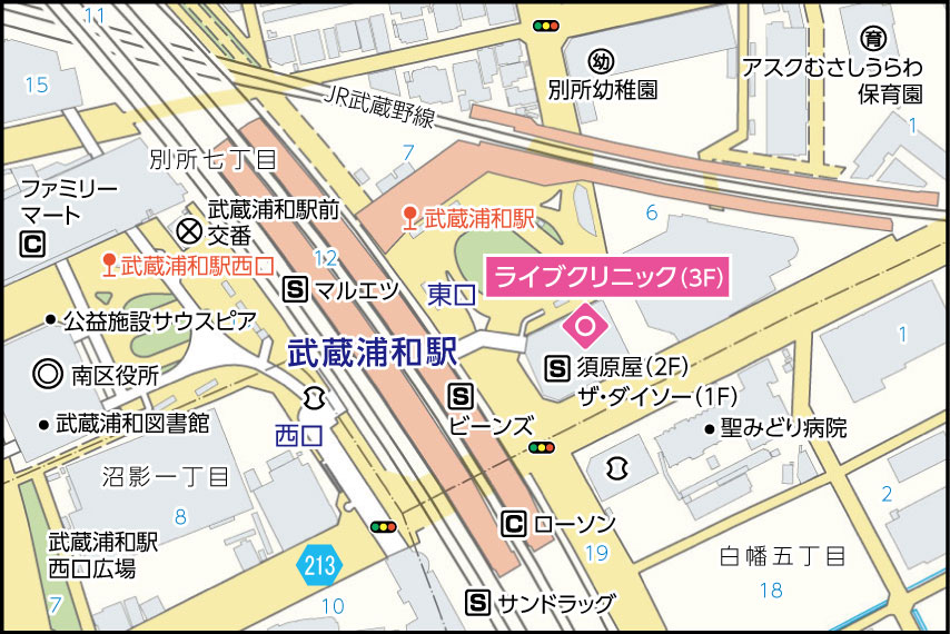 ライブクリニックの地図