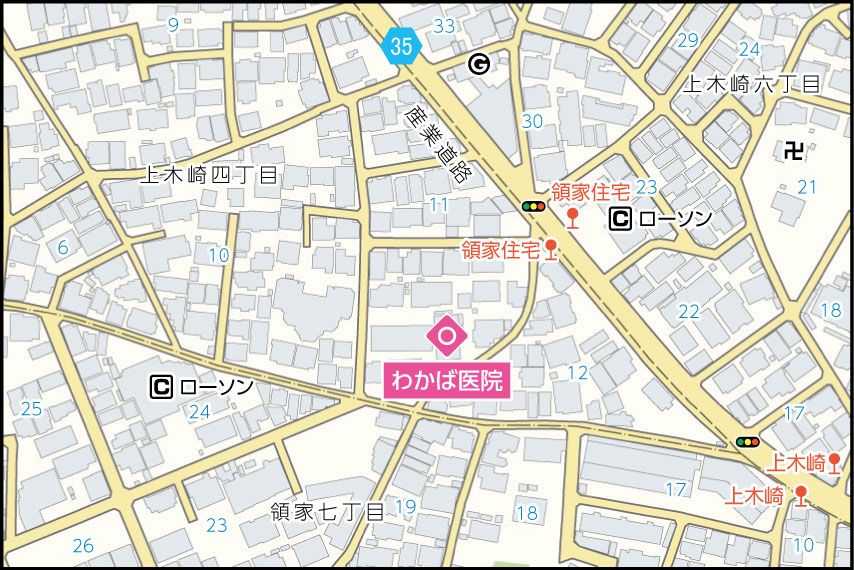 わかば医院の地図