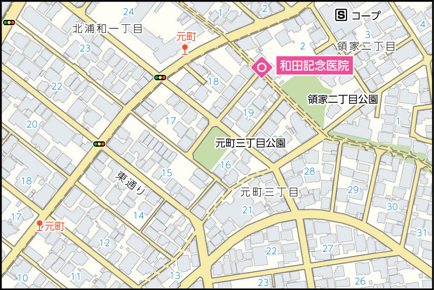 和田記念医院の地図