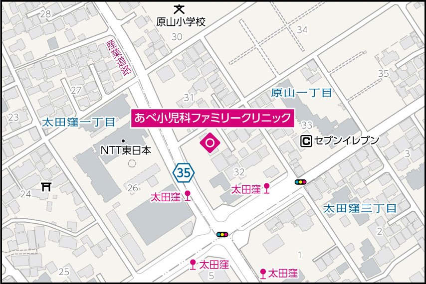 あべ小児科ファミリークリニックの地図