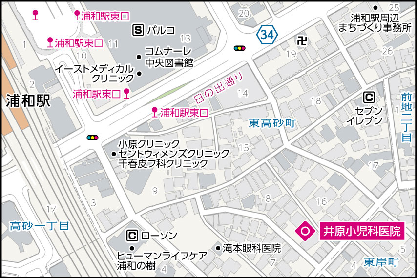 井原小児科医院の地図