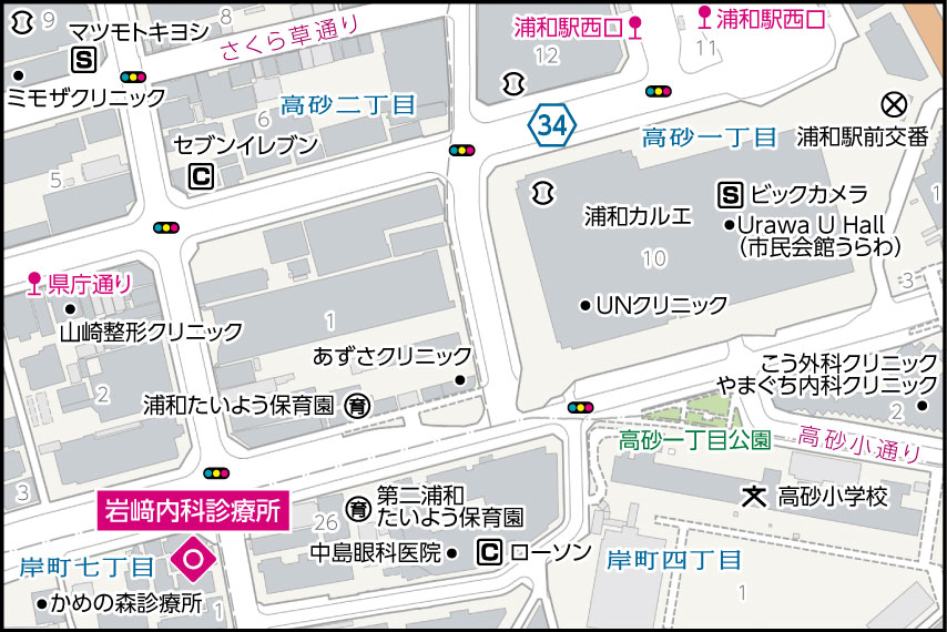 岩﨑内科診療所の地図