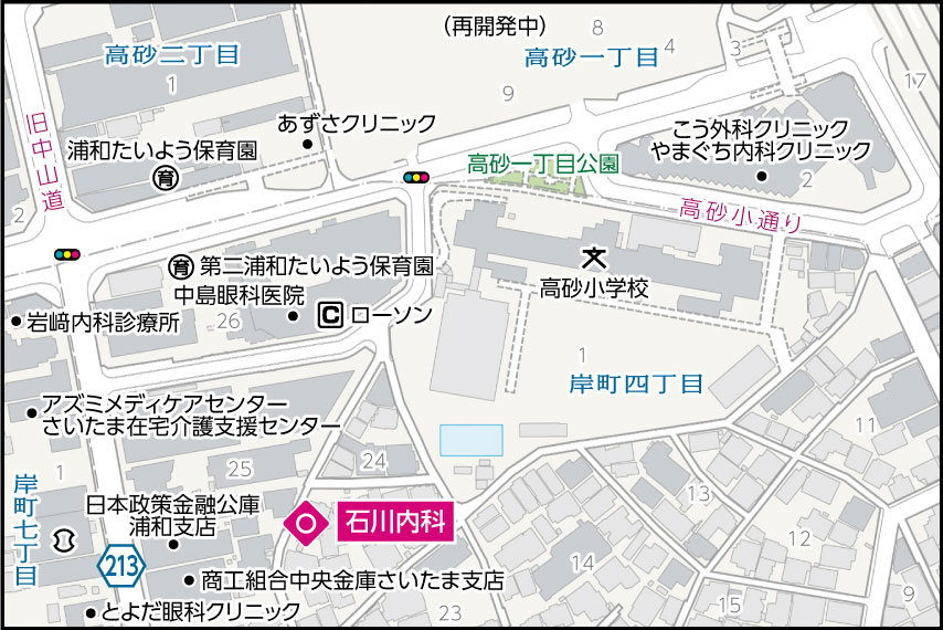 石川内科の地図