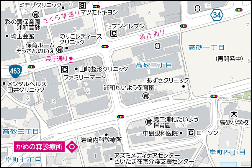 かめの森診療所の地図