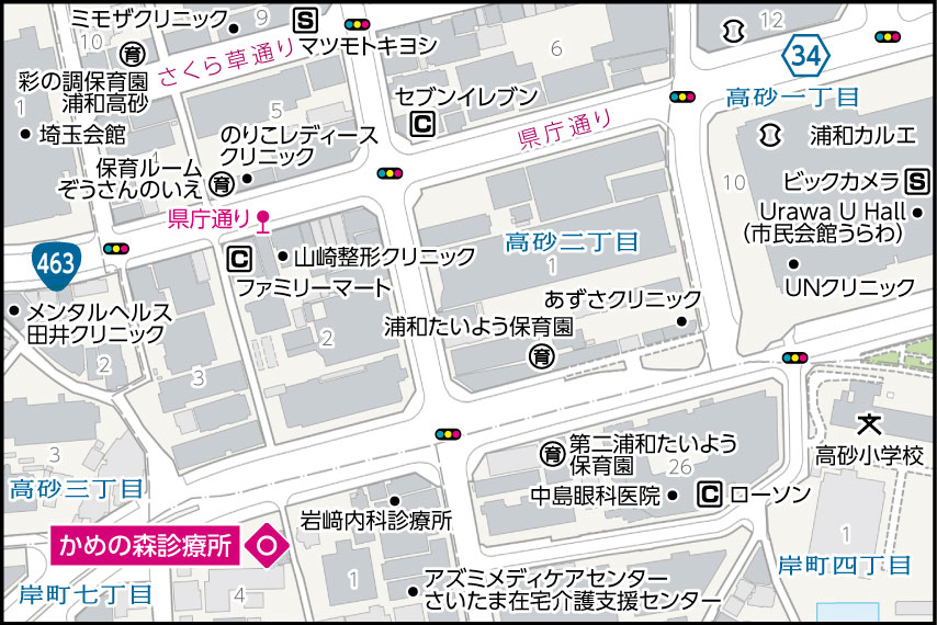かめの森診療所の地図