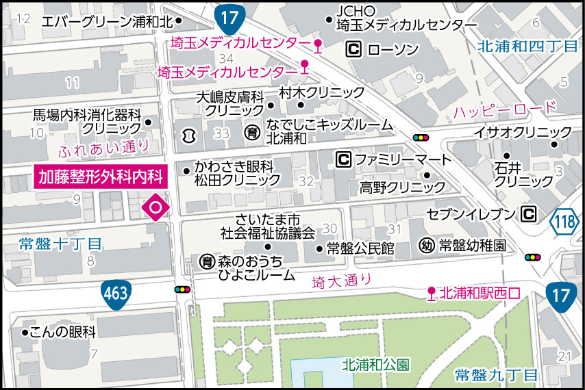 加藤整形外科内科の地図
