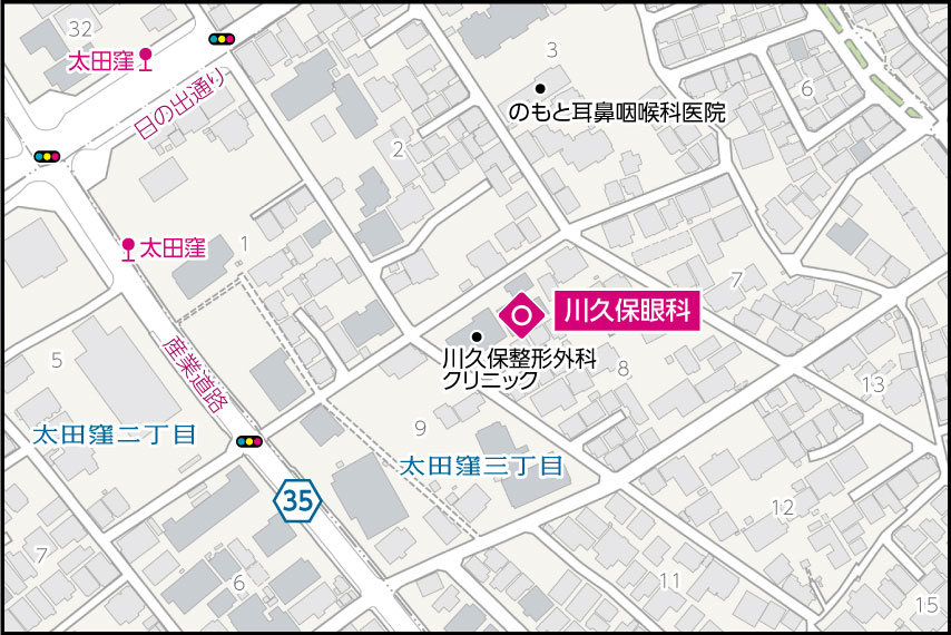 川久保眼科の地図