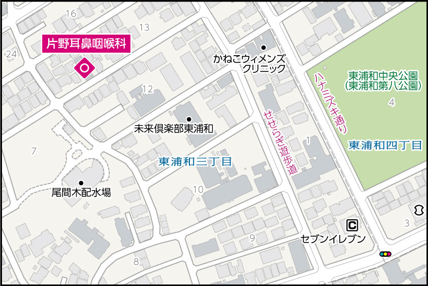 片野耳鼻咽喉科の地図