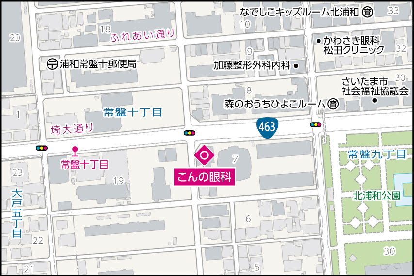 こんの眼科の地図