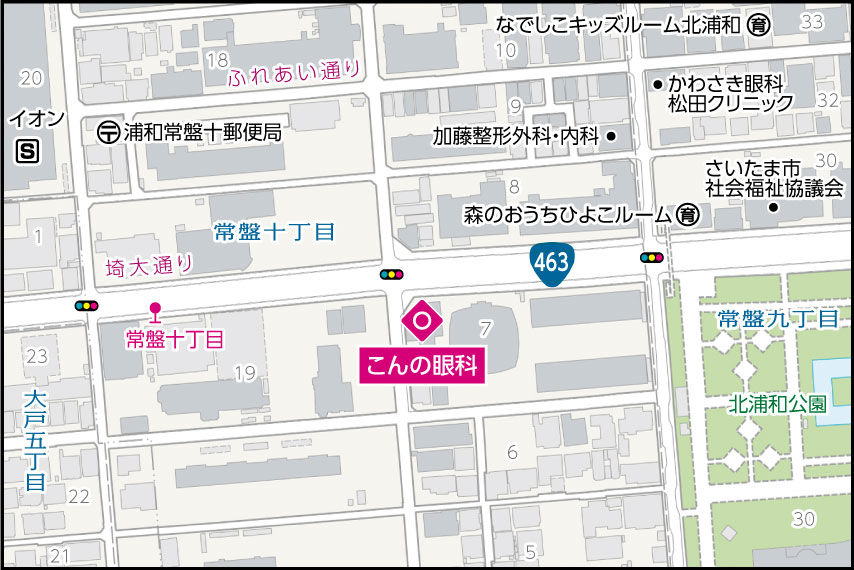 こんの眼科の地図
