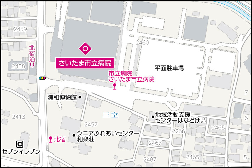 さいたま市立病院の地図
