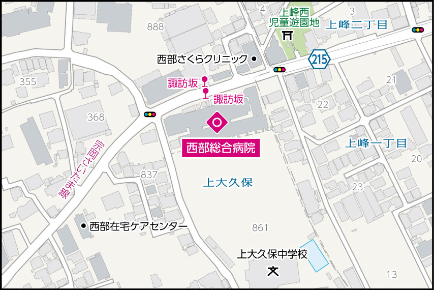 西部総合病院の地図