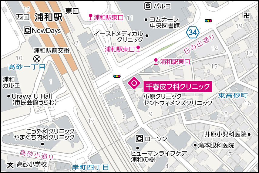 千春皮フ科クリニックの地図