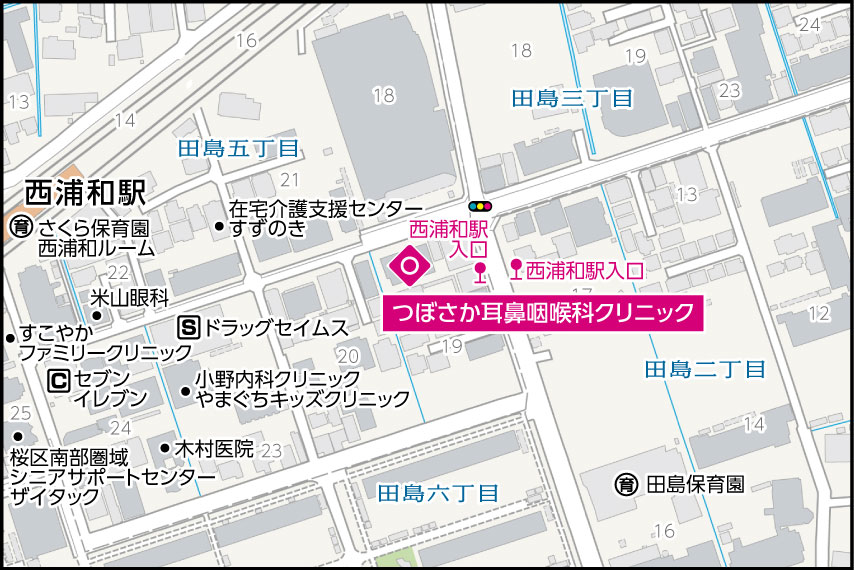 つぼさか耳鼻咽喉科クリニックの地図
