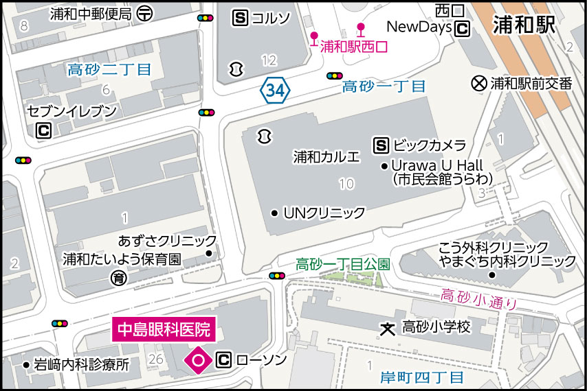 中島眼科医院の地図