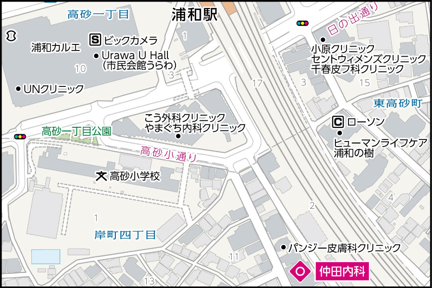 仲田内科の地図