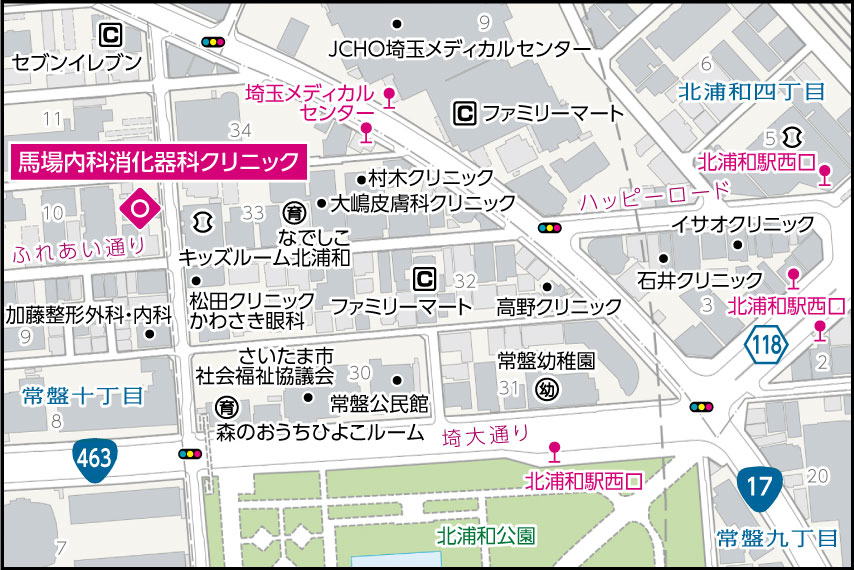 馬場内科消化器科クリニックの地図