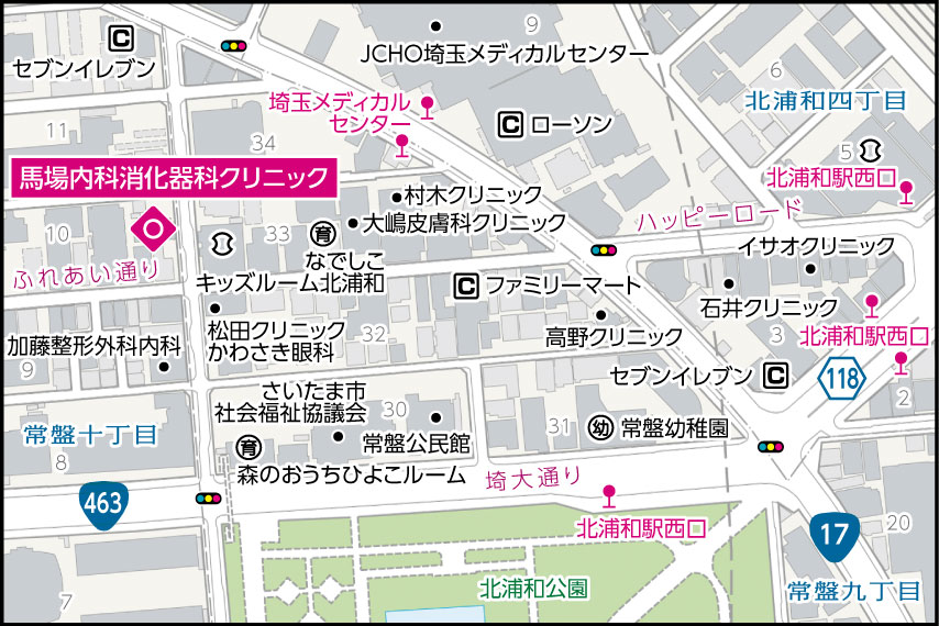馬場内科消化器科クリニックの地図