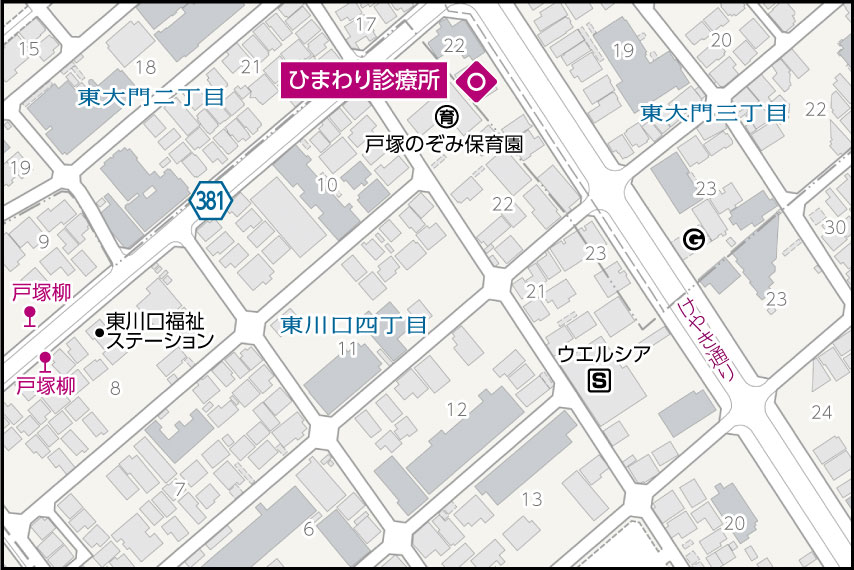 ひまわり診療所の地図