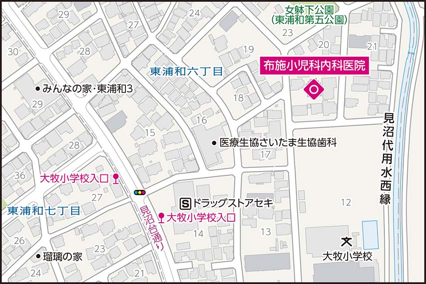 布施小児科内科医院の地図