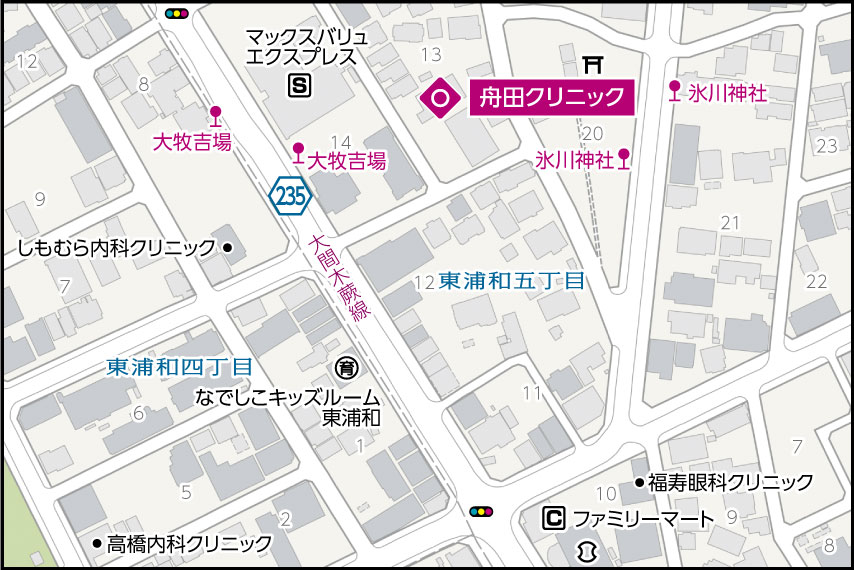 舟田クリニックの地図