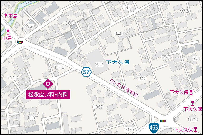松永皮フ科・内科の地図