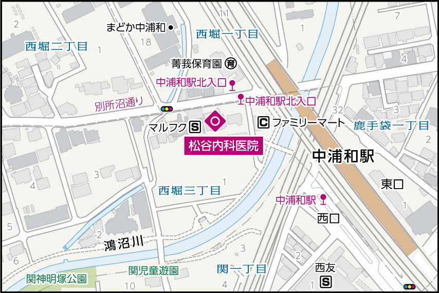 松谷内科医院の地図