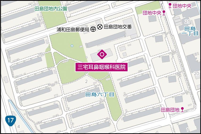 三宅耳鼻咽喉科医院の地図