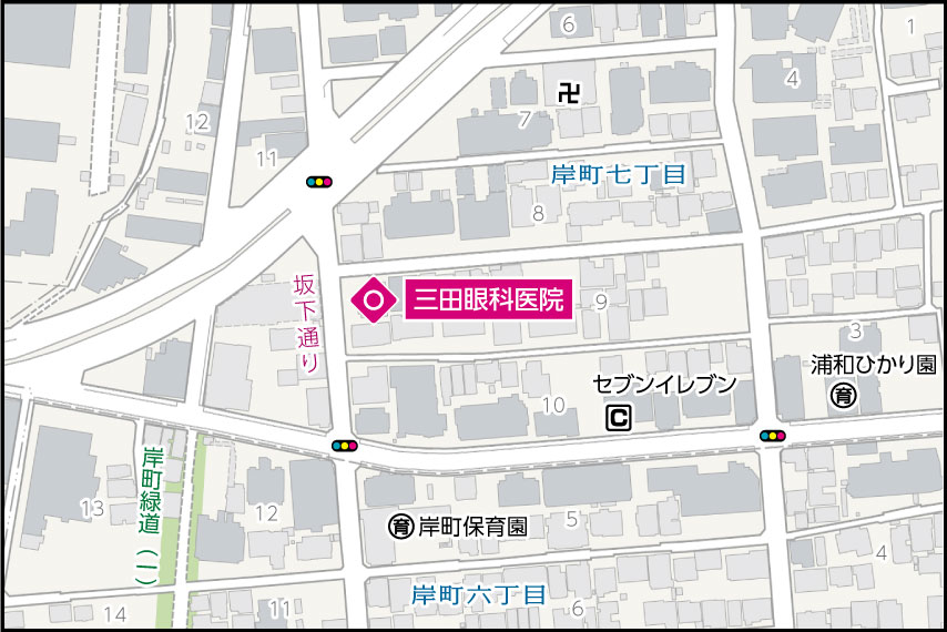 三田眼科医院の地図