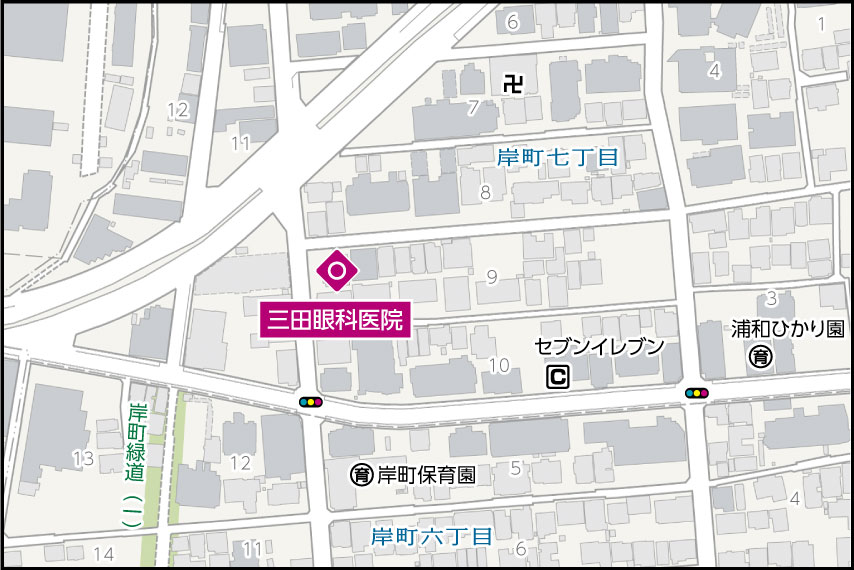 三田眼科医院の地図