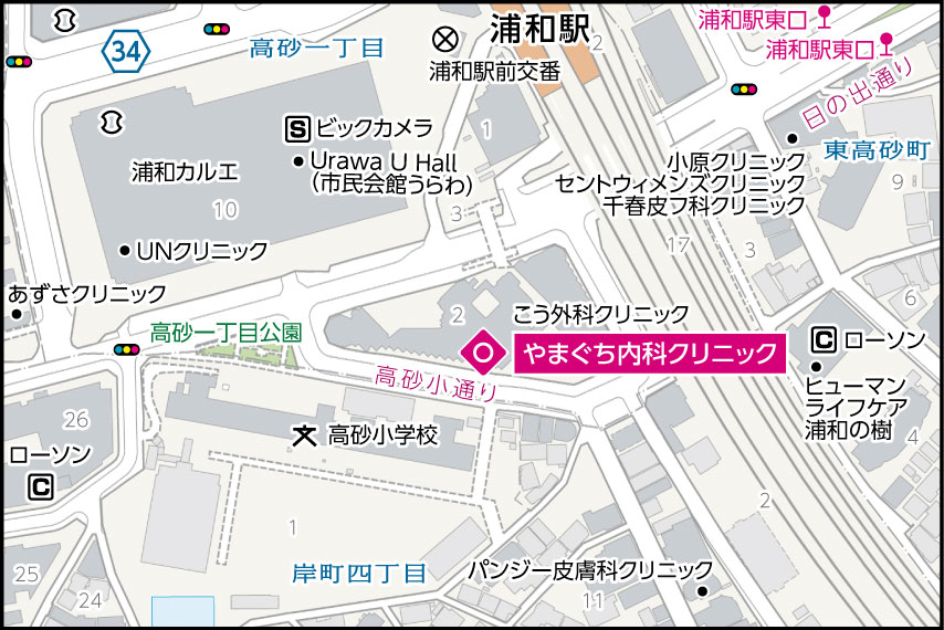 やまぐち内科クリニックの地図