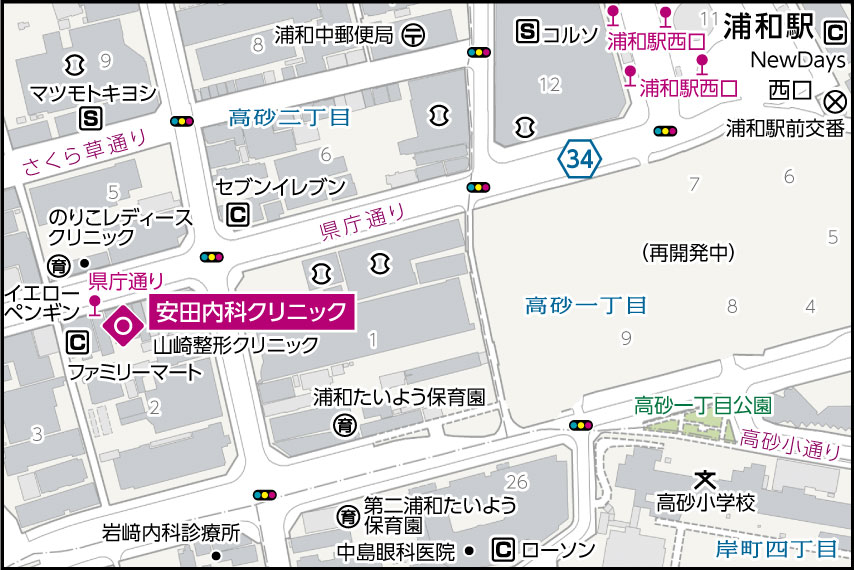 安田内科クリニックの地図