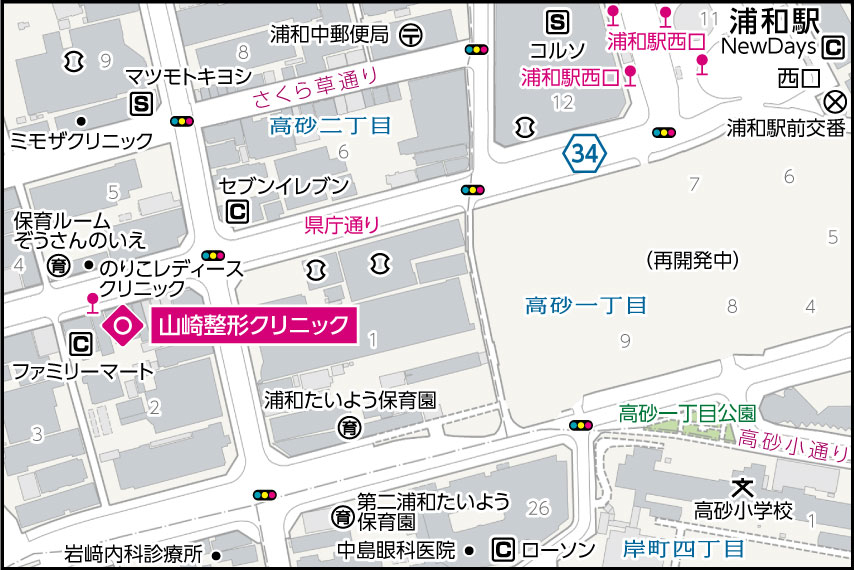 山崎整形クリニックの地図